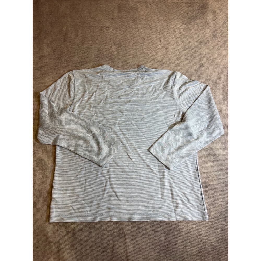Orvis Classic Collection Mens Medium Blue Striped Long Sleeve Crew Neck (stain) - Picture 2 of 5